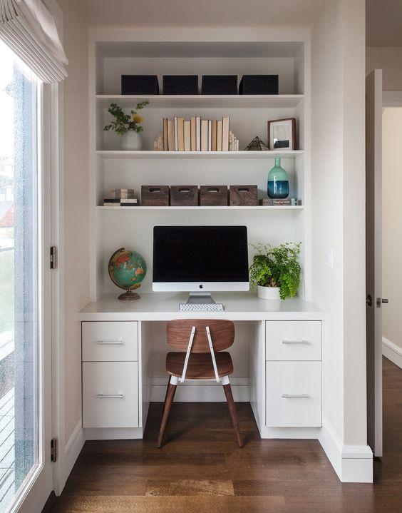 Built in store desk small space